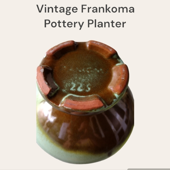 Vintage Frankoma Pottery Prairie Green #225 Planter - Picture 4 of 5